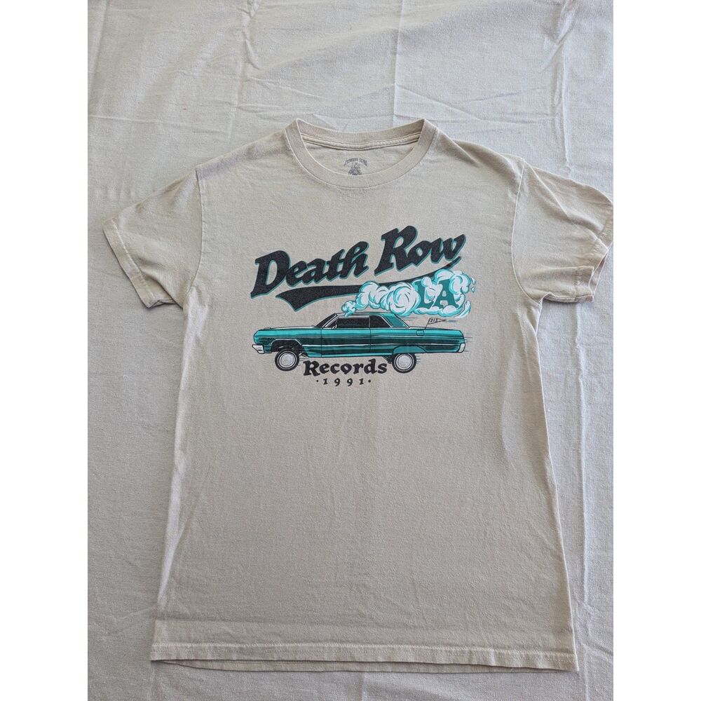 Death Row Records 1991 Lowrider Graphic Tee Small Beige Hip Hop Streetwear